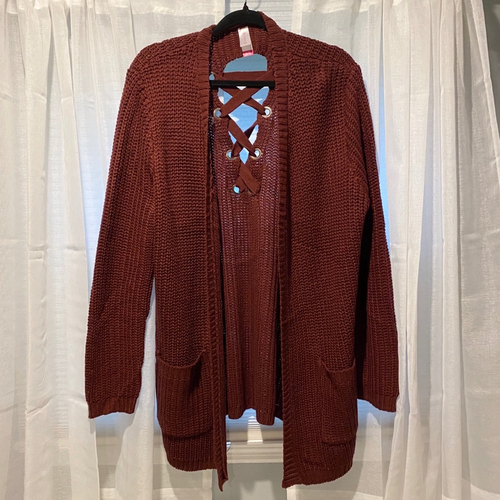 New Cardigan with Criss Cross Back Design